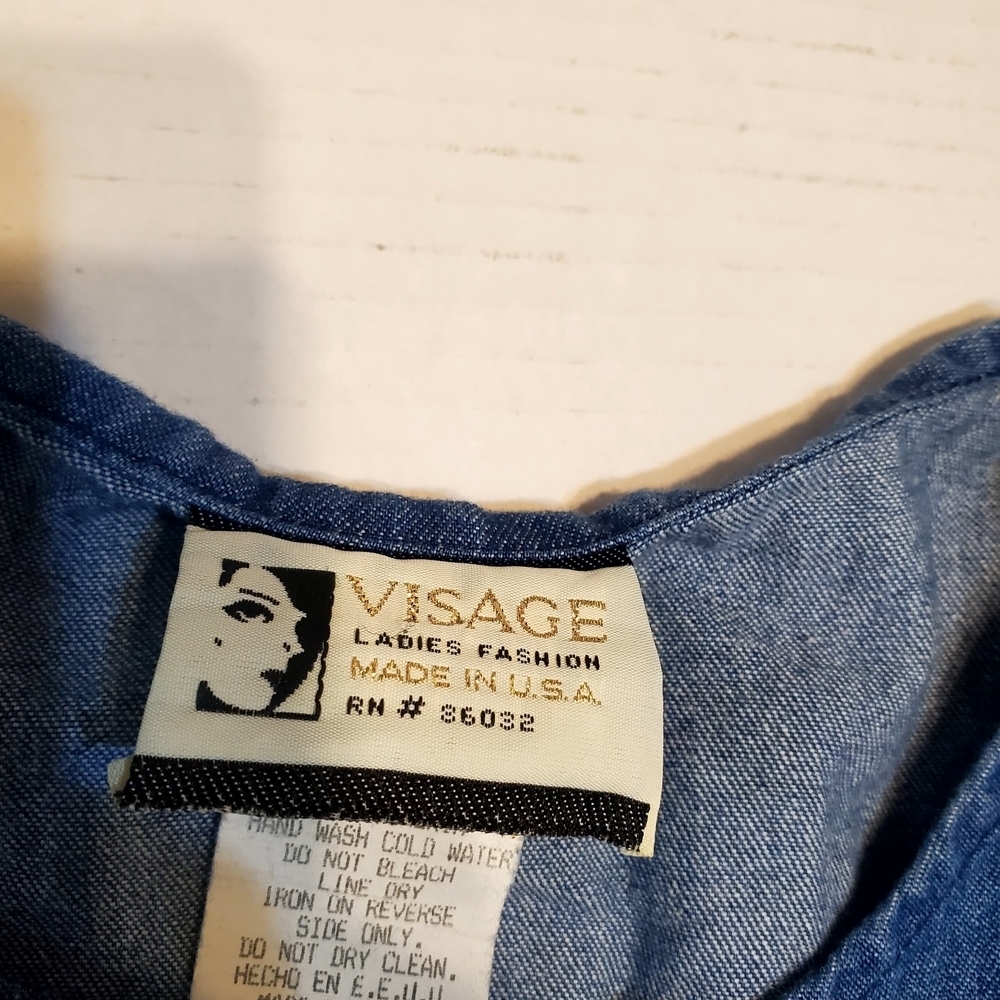 Blue Denim Short Sleeve Top - Picture 5 of 8
